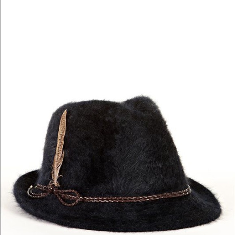 NEW❗️Hatattack Angora black Fedora 🎩 🖤